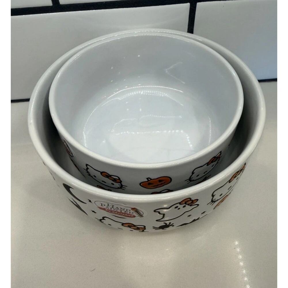 2024 Sanrio Hello Kitty Halloween Ceramic Food Storage Lot Of 2 Bowls Set NEW! - Picture 3 of 5